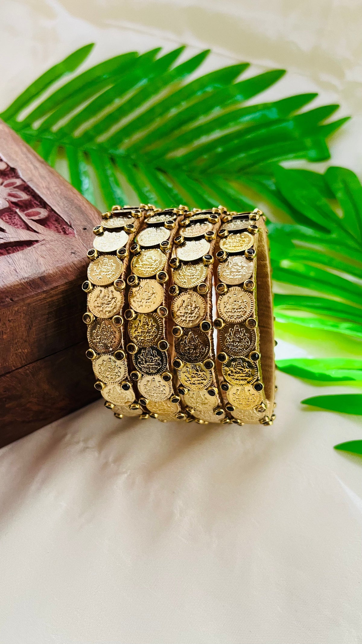 VIHANTH HANDMADE GOLD COIN BANGLE VH009