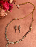 Intricate Zirconia Multi Leaf Necklace Set