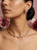 Crescent Ruby White Necklace Set