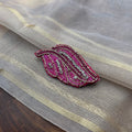 VH Dark Pink Cut bead Handmade Brooch