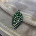 VH Green Cut bead Handmade Brooch