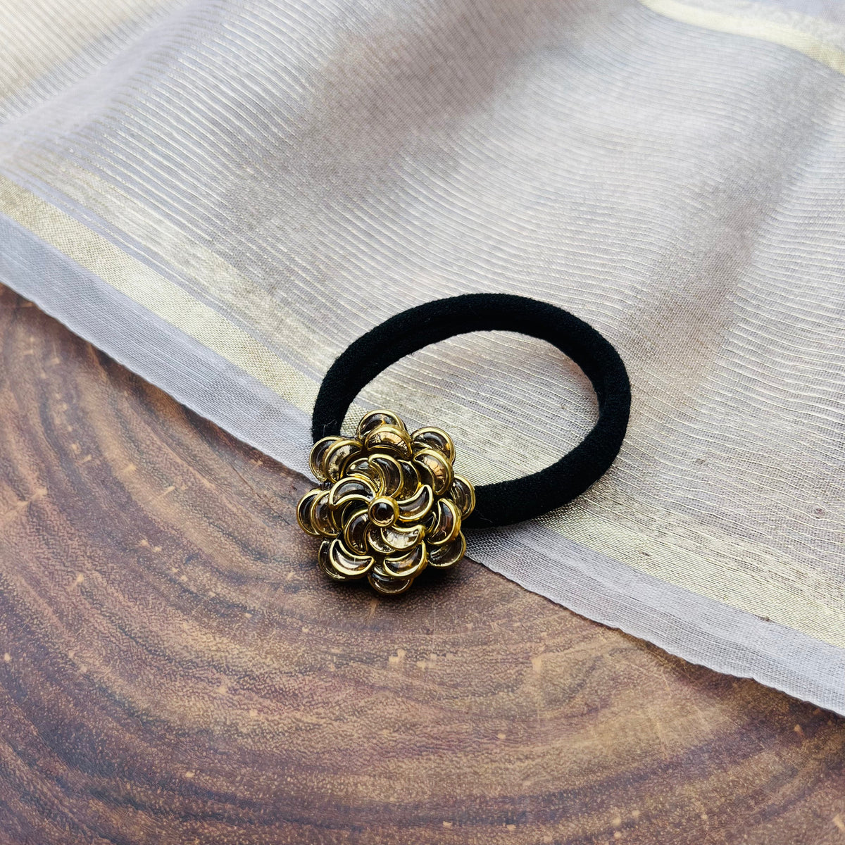 VH Handmade Gold Moon kundan Hair band