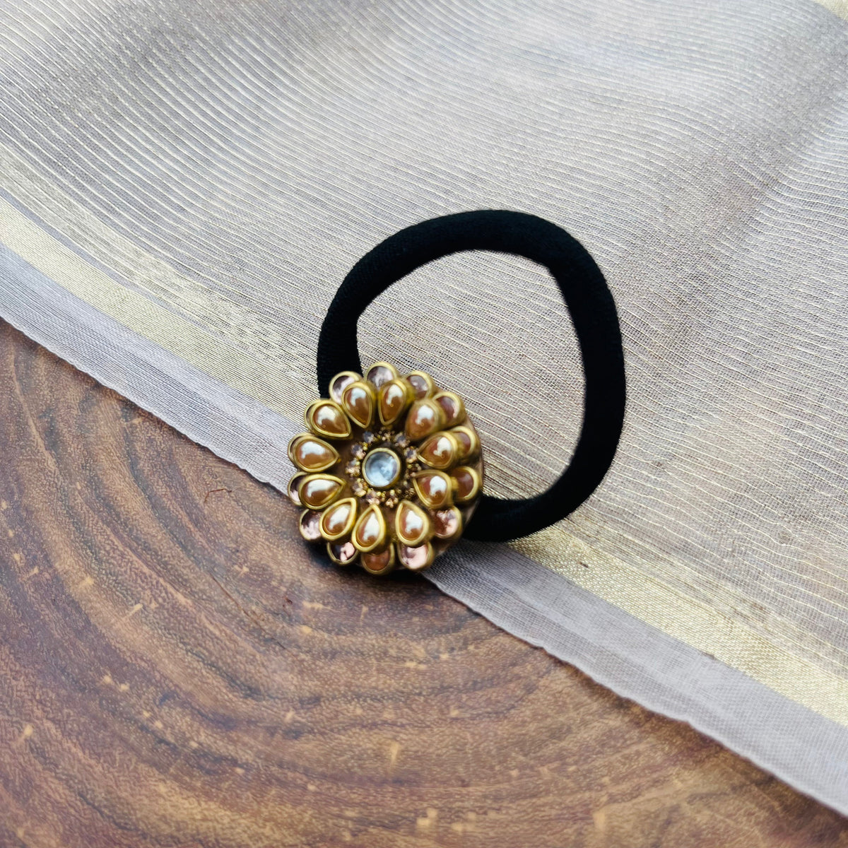 VH Handmade Pearl kundan Hair band