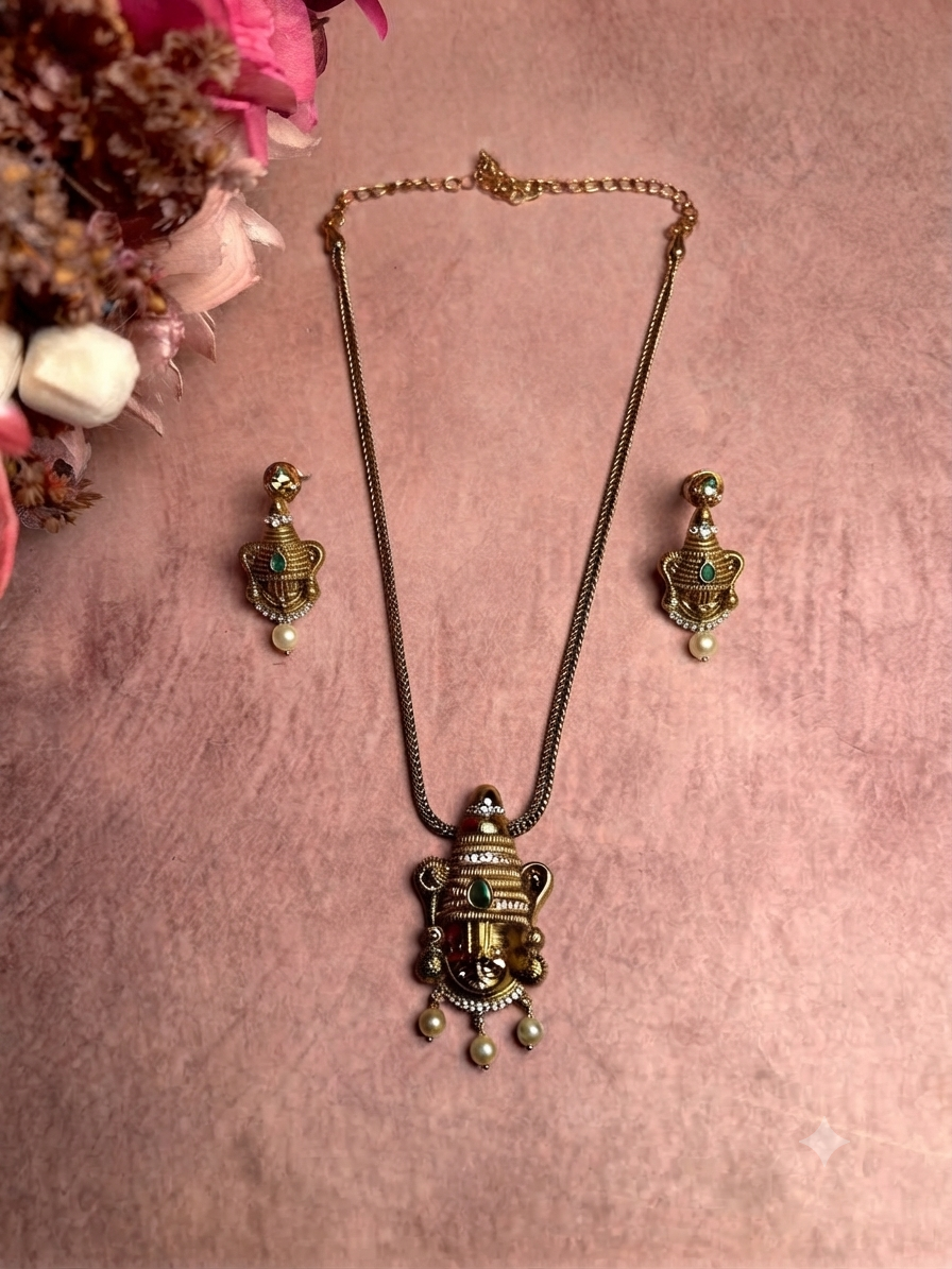 Lord Perumal Pendant Chain Set