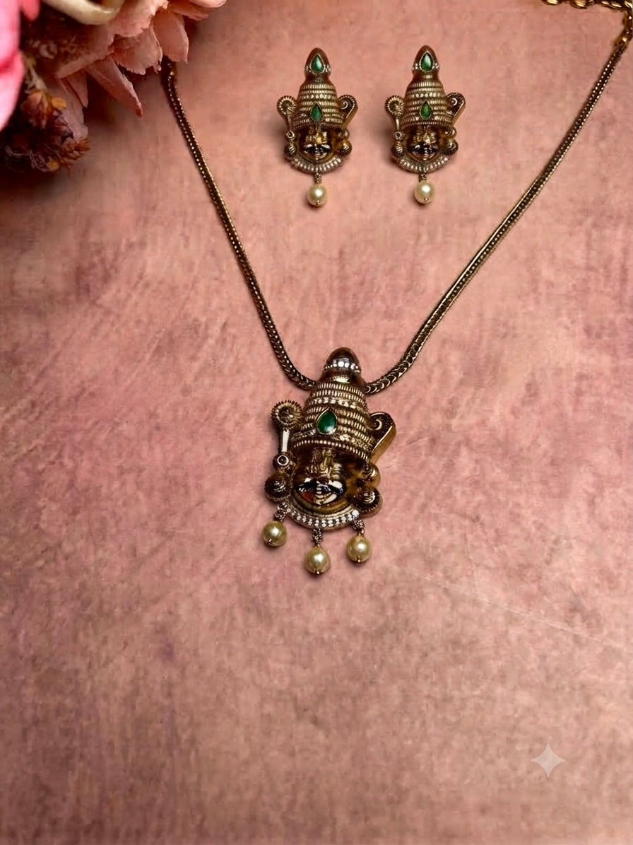 Lord Perumal Pendant Chain Set