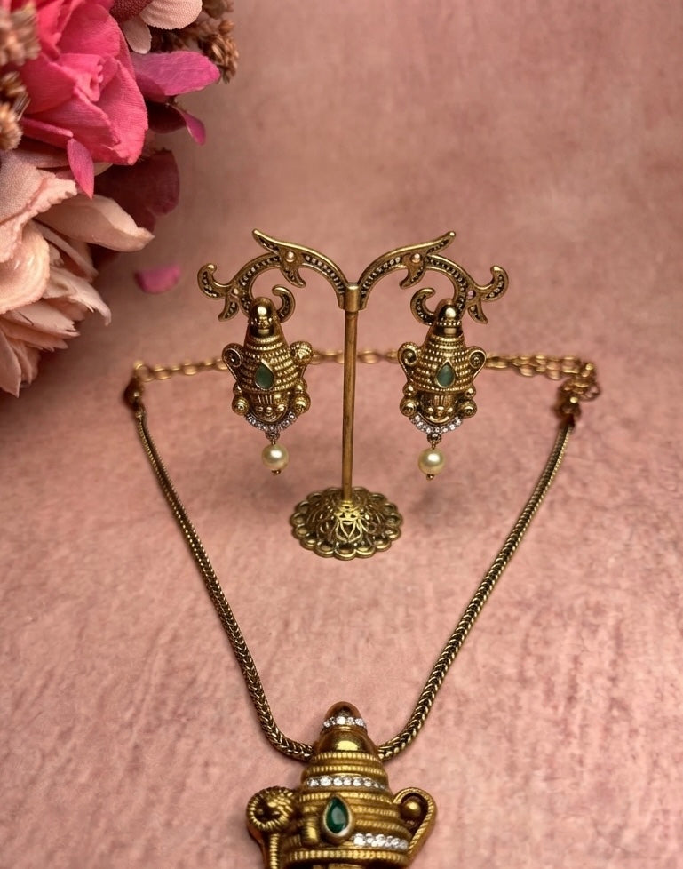 Lord Perumal Pendant Chain Set