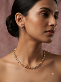 Floral Motif American Diamond Necklace Set