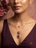 Dual Tier Ruby Pendant Chain