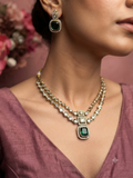 Emerald Premium Dual Strand Necklace Set