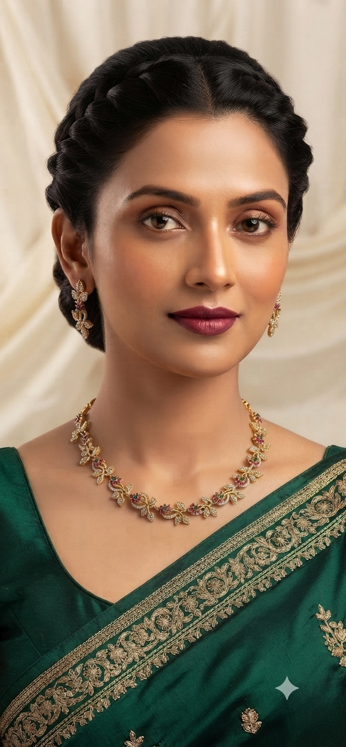 Kemp Vine AD Gold Toned Necklace Set