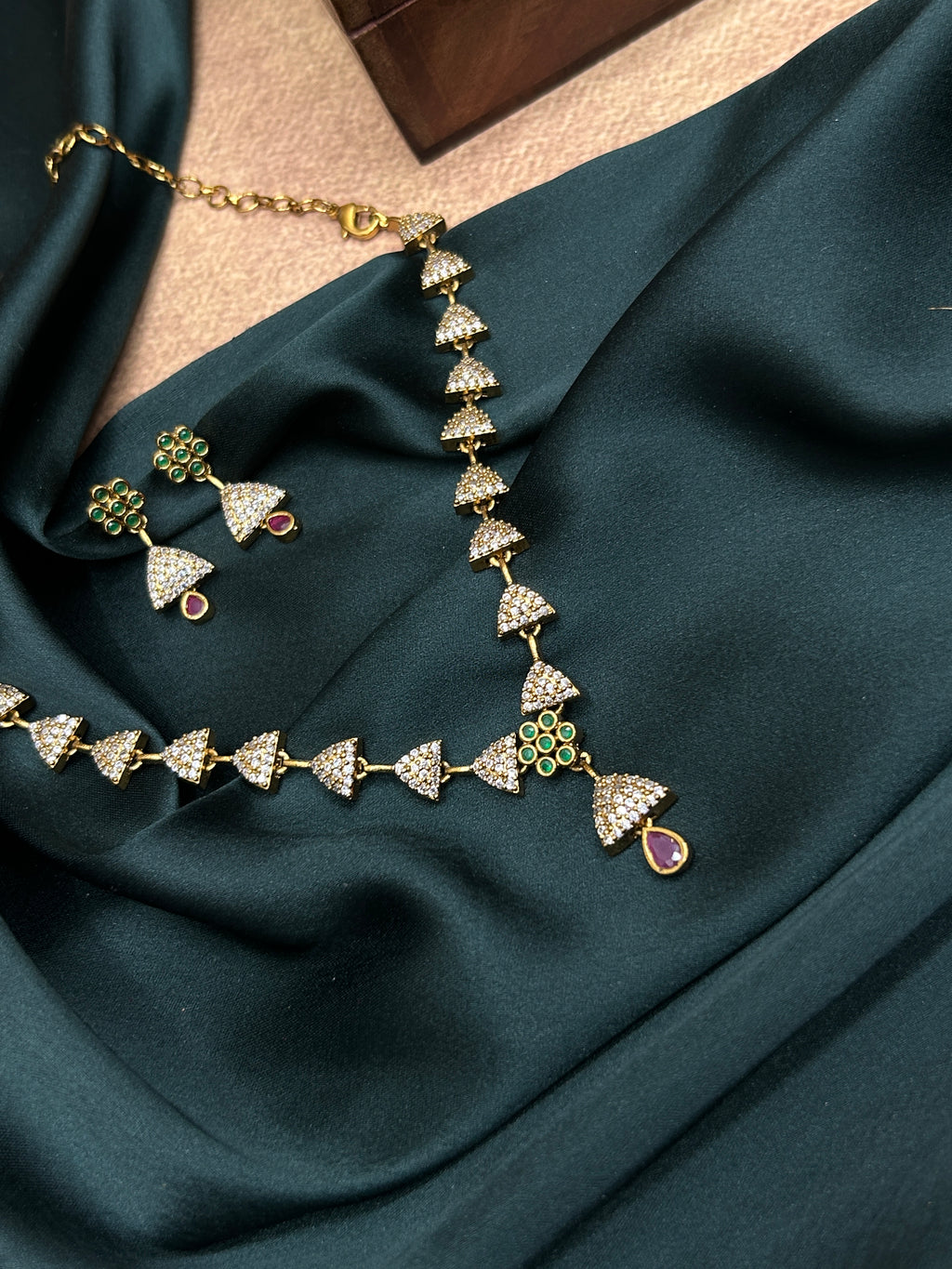 Triangle Drop AD Necklace Set
