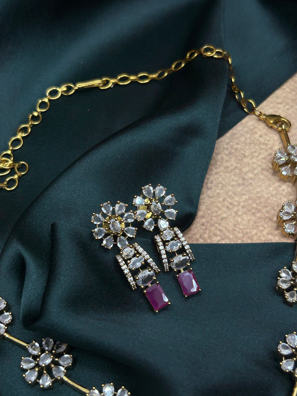Navarathna Pendant Necklace Set