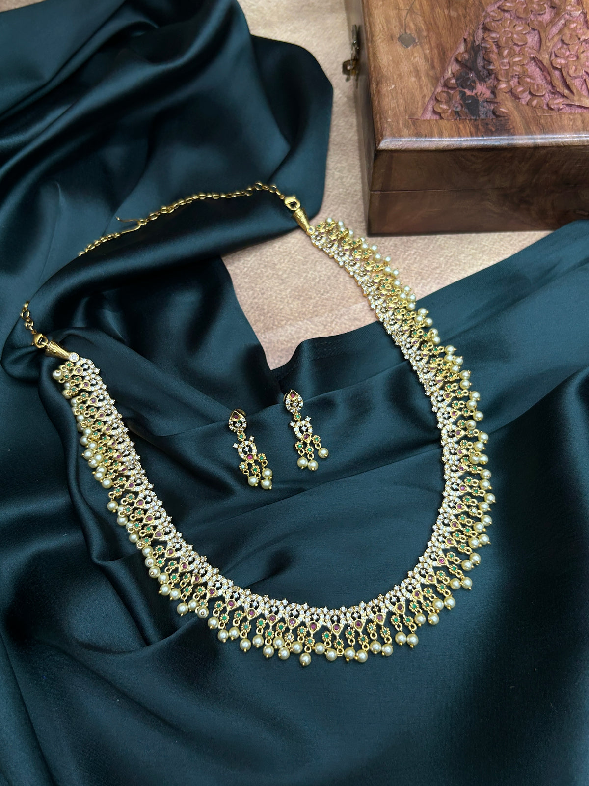 Thilagam Multi Colour Long Haram Set