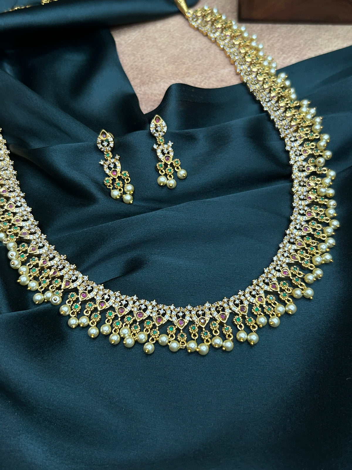 Thilagam Multi Colour Long Haram Set