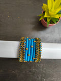 VIHANTH KIDS HANDMADE COPPER SULPHATE BLUE KUNDAN BANGLE VH074