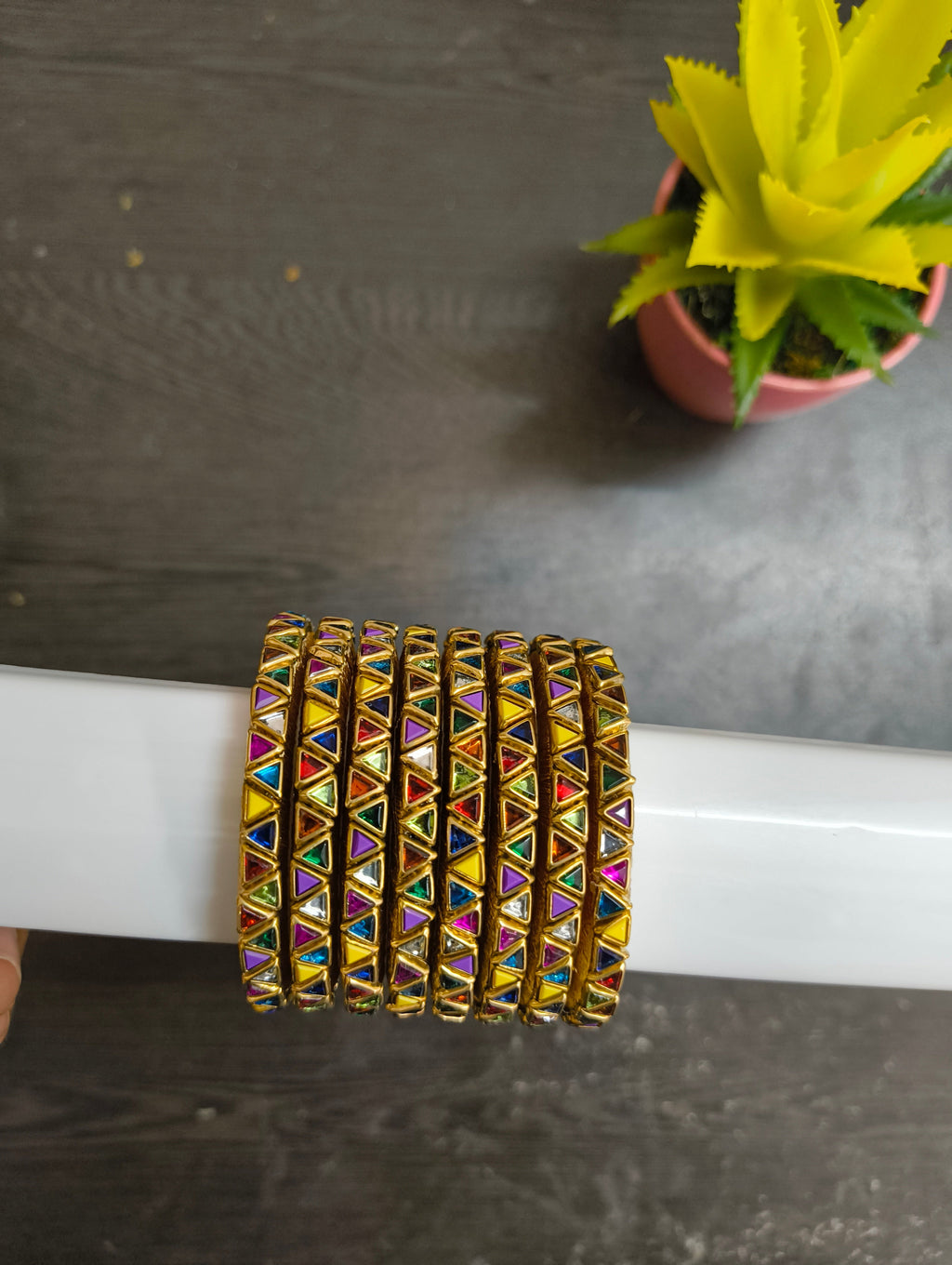 VIHANTH KIDS HANDMADE MULTI COLOUR KUNDAN BANGLE VH076
