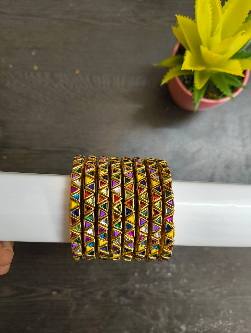 VIHANTH KIDS HANDMADE MULTI COLOUR KUNDAN BANGLE VH076