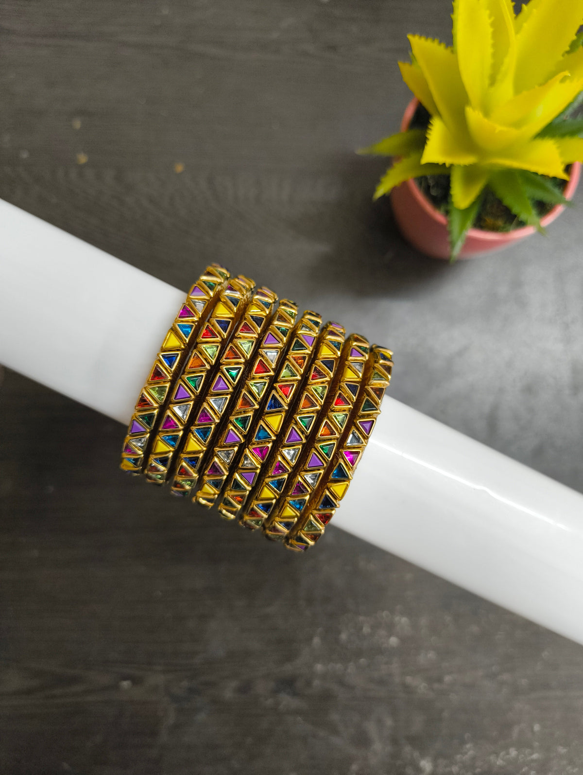VIHANTH KIDS HANDMADE MULTI COLOUR KUNDAN BANGLE VH076