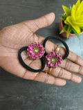 VH HANDMADE MAGENTA KUNDAN HAIR BAND