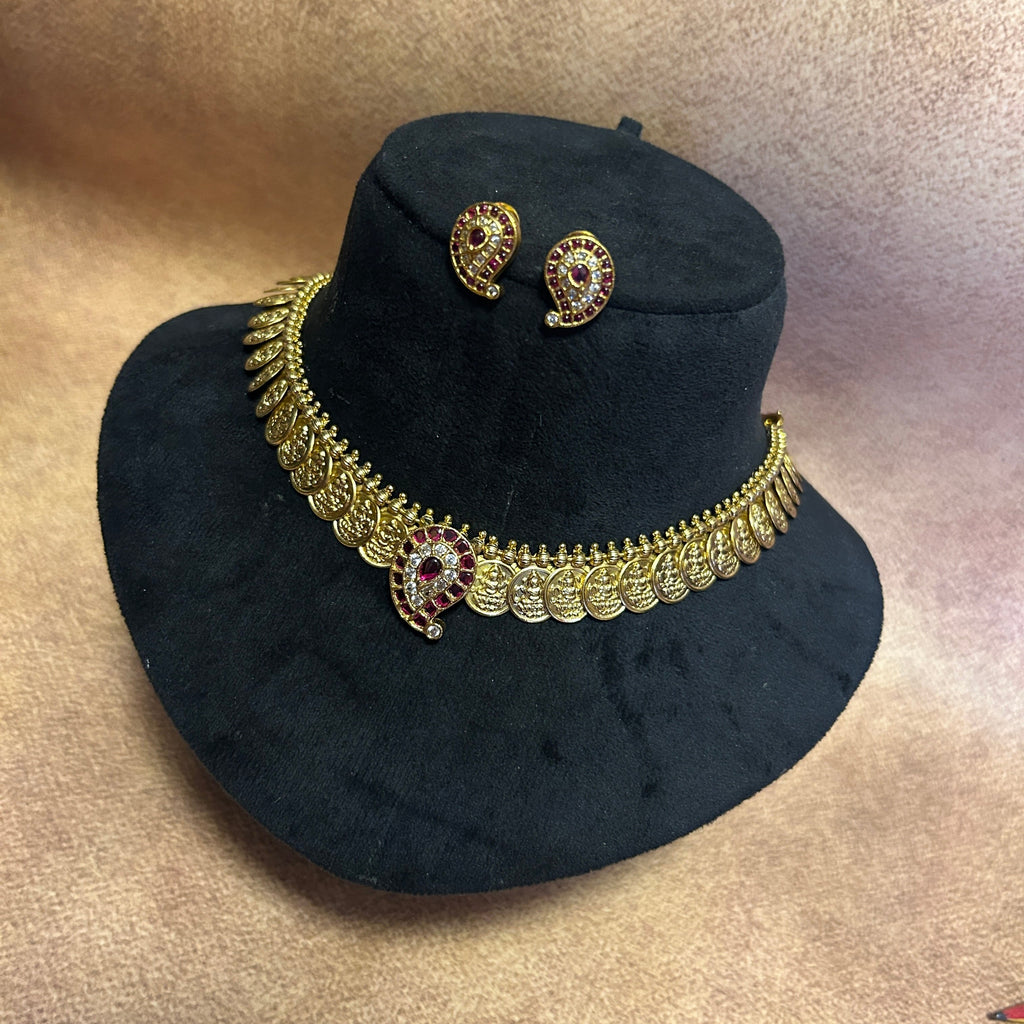 Lakshmi coin antique necklace