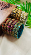 VIHANTH HANDMADE KUNDAN BANGLE COMBO_7 VH079