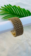 VIHANTH GOLD STONE AND WHITE PEARL METAL BANGLE VH059