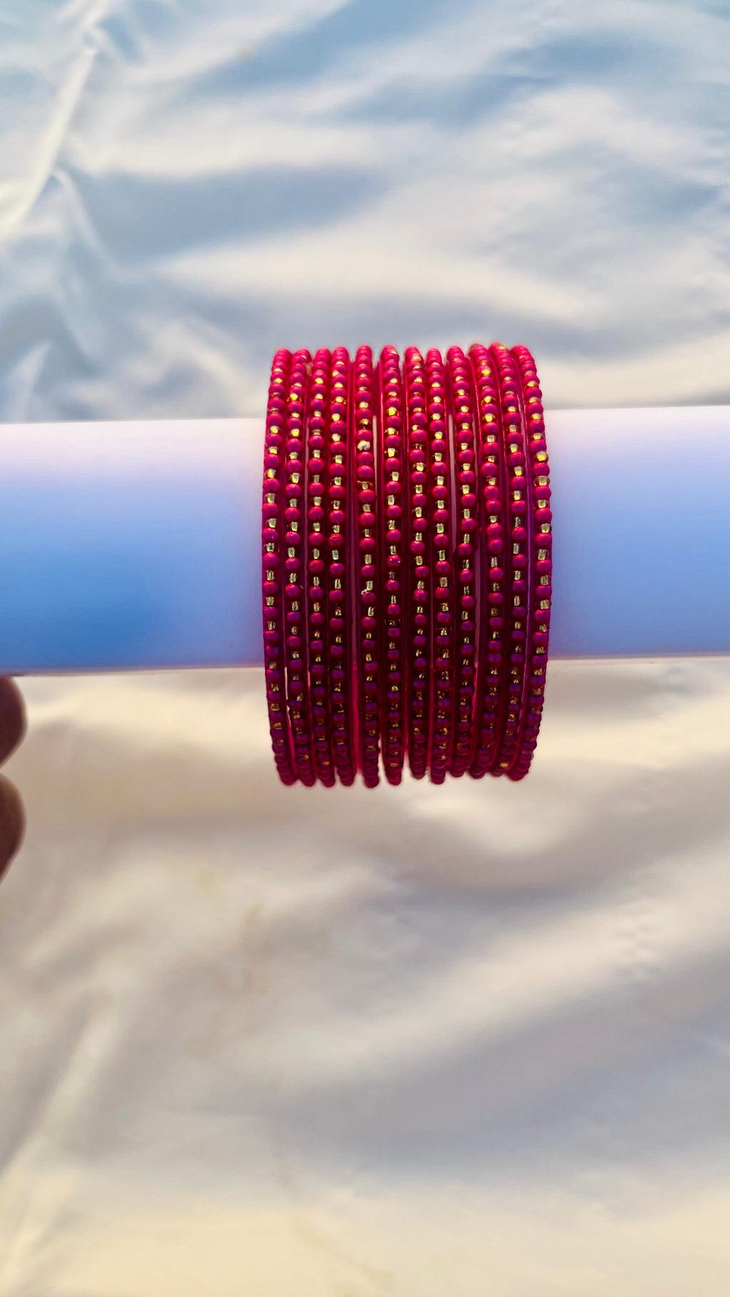 VIHANTH DARK PINK GLASS BANGLE VH069