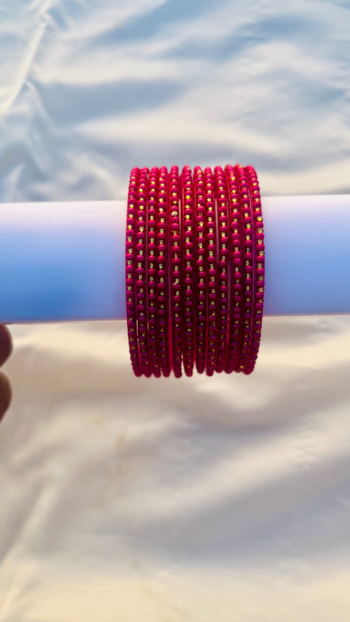 VIHANTH DARK PINK GLASS BANGLE VH069