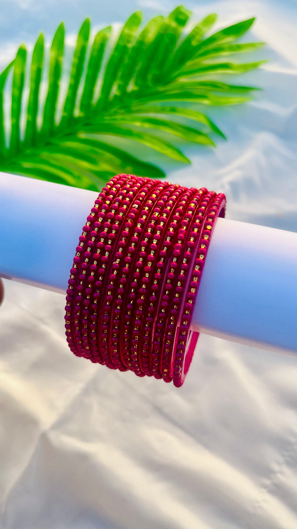 VIHANTH DARK PINK GLASS BANGLE VH069