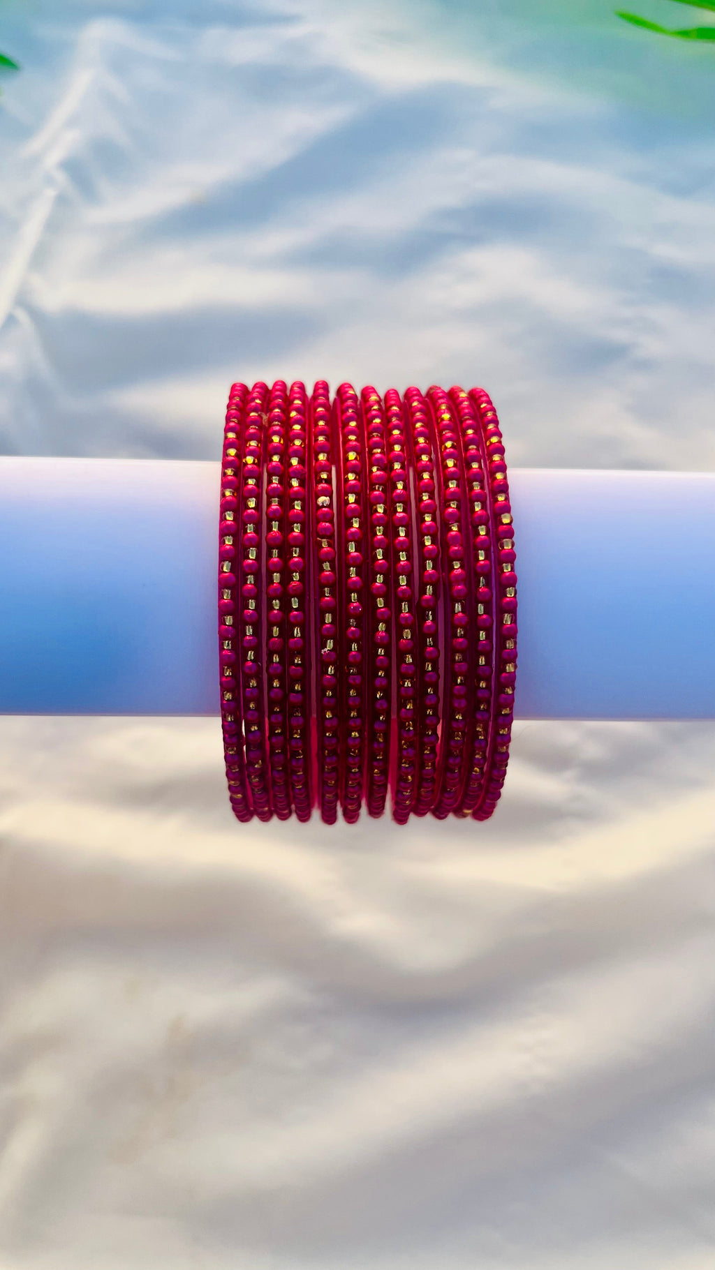 VIHANTH DARK PINK GLASS BANGLE VH069