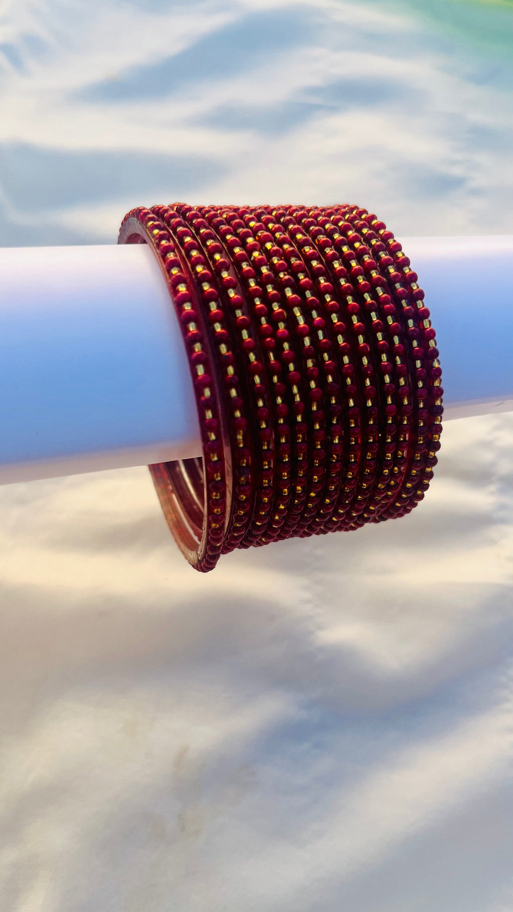 VIHANTH MAROON GLASS BANGLE VH072