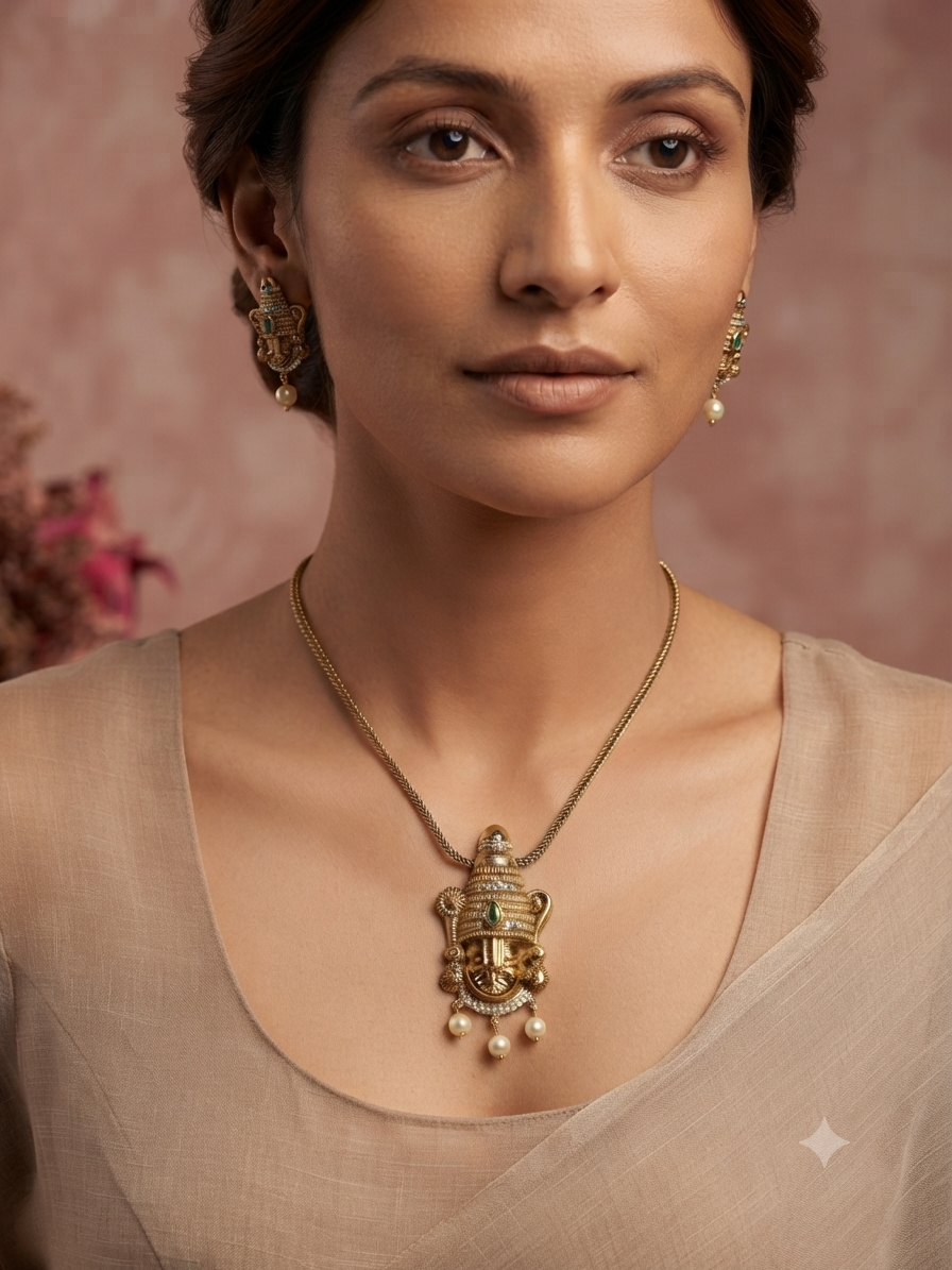 Lord Perumal Pendant Chain Set