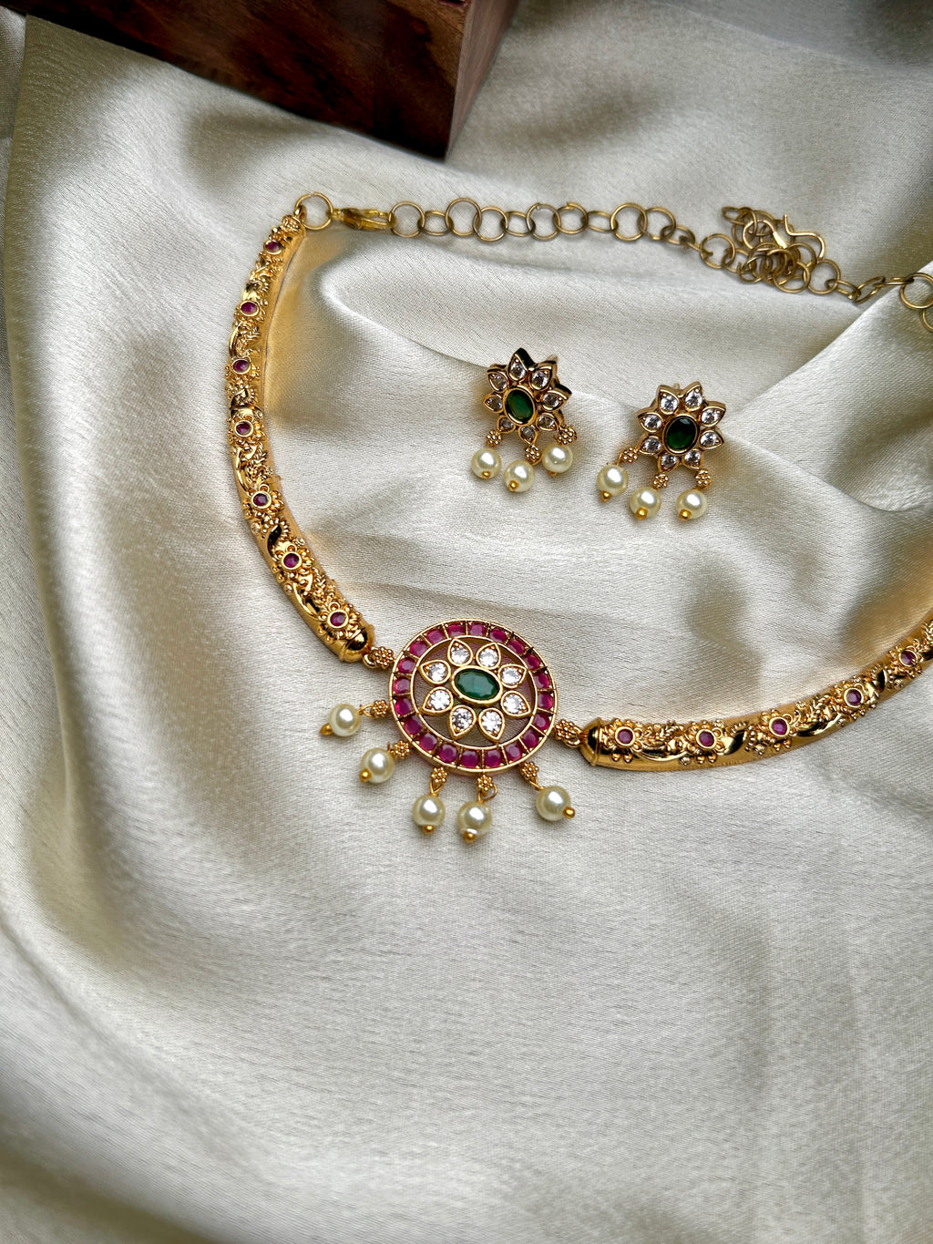 Ruby & Emerald Hasli Antique Choker Set