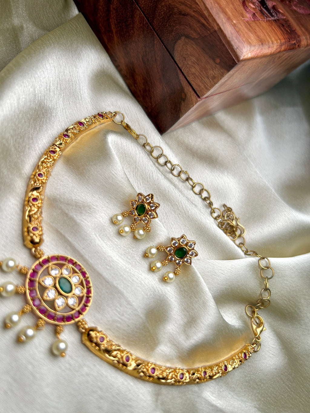 Ruby & Emerald Hasli Antique Choker Set