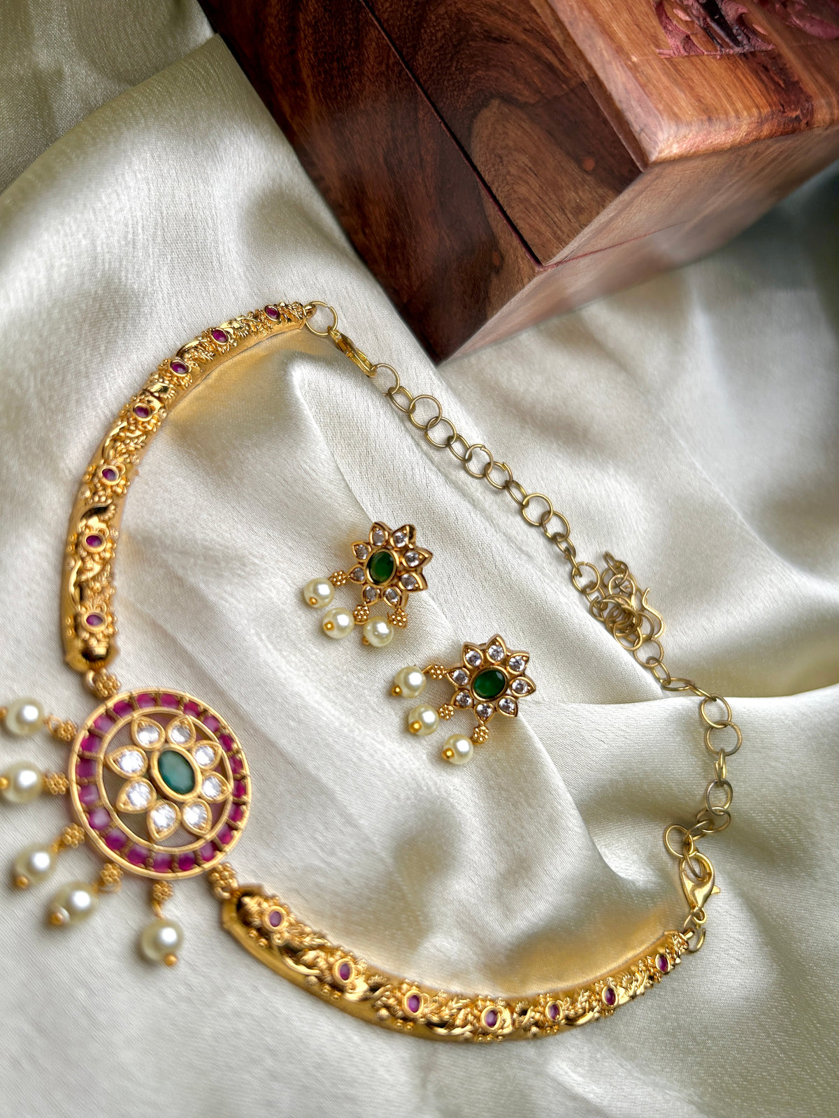 Ruby & Emerald Hasli Antique Choker Set