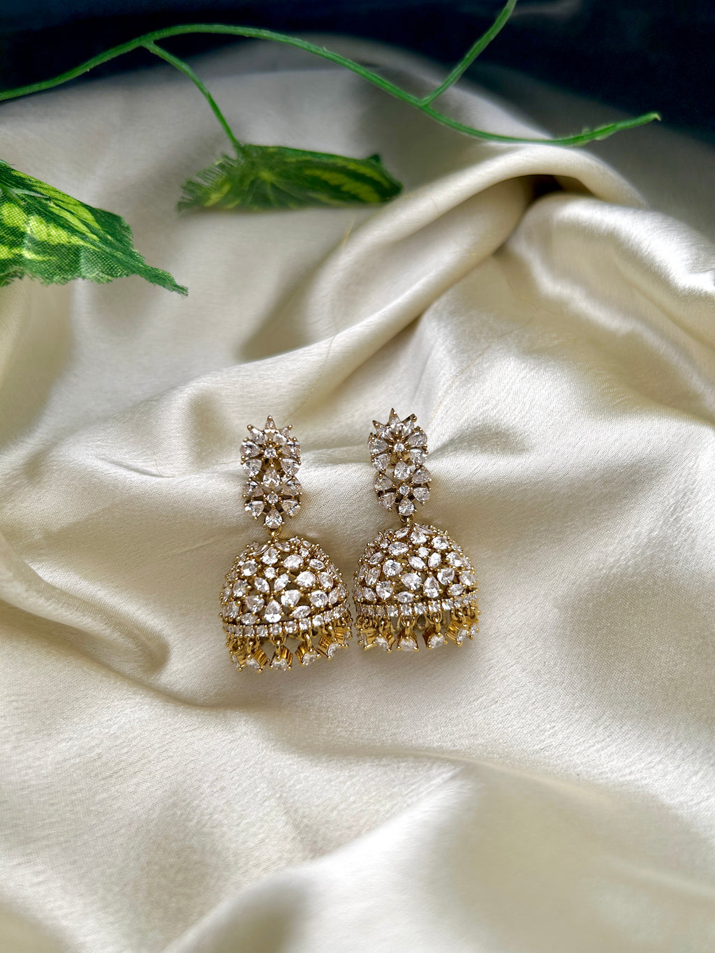 Gold Rhodium plated Jhumka