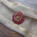 VH Dark Pink Cut Bead Flower Handmade Brooch
