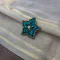 VH Teal silk thread Handmade Brooch