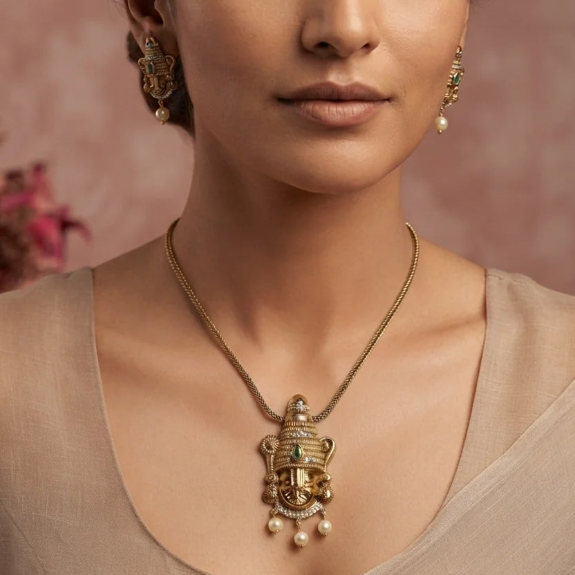 Lord Perumal Pendant Chain Set